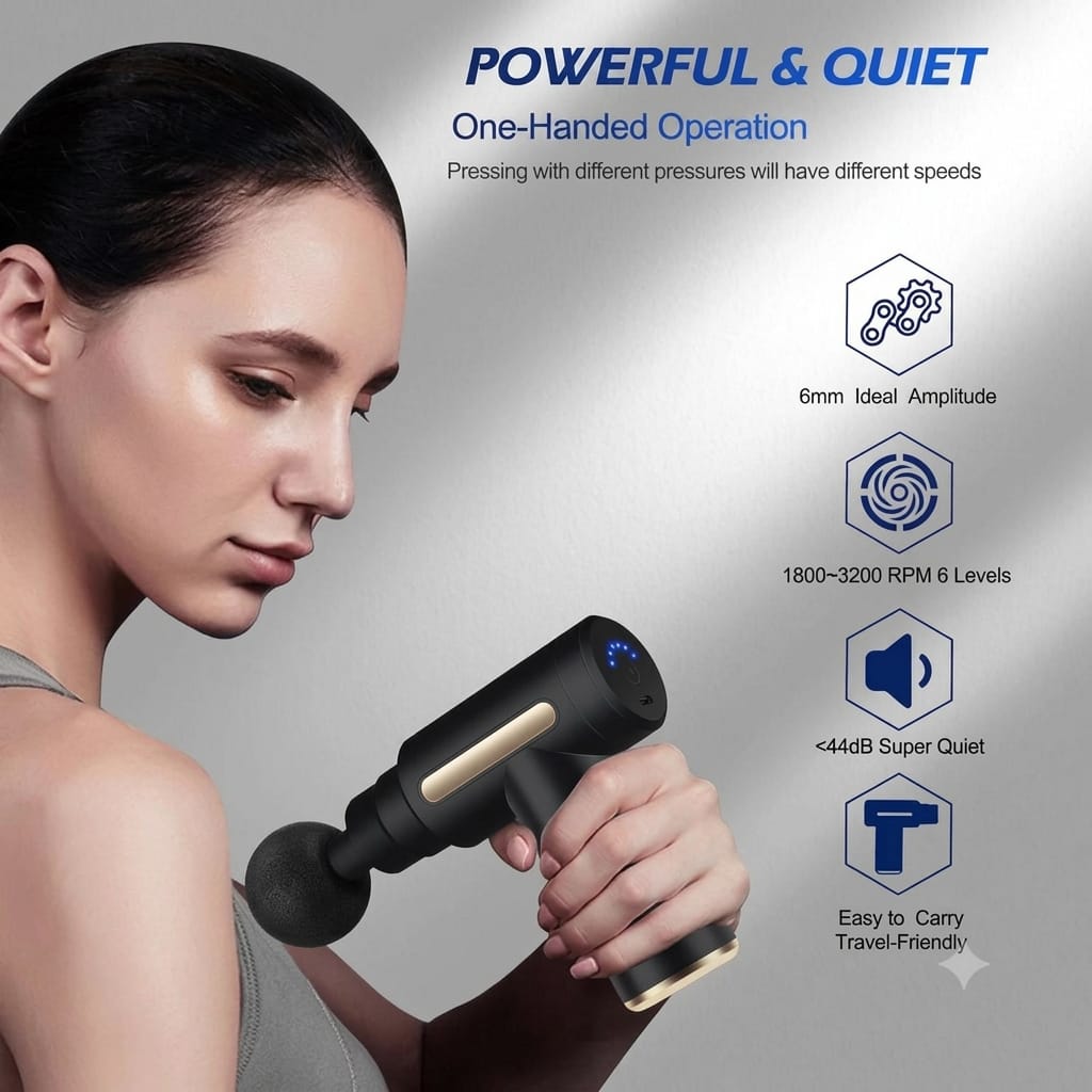 Premium Portable Fascial Massage Gun - Deep Tissue Muscle Massager